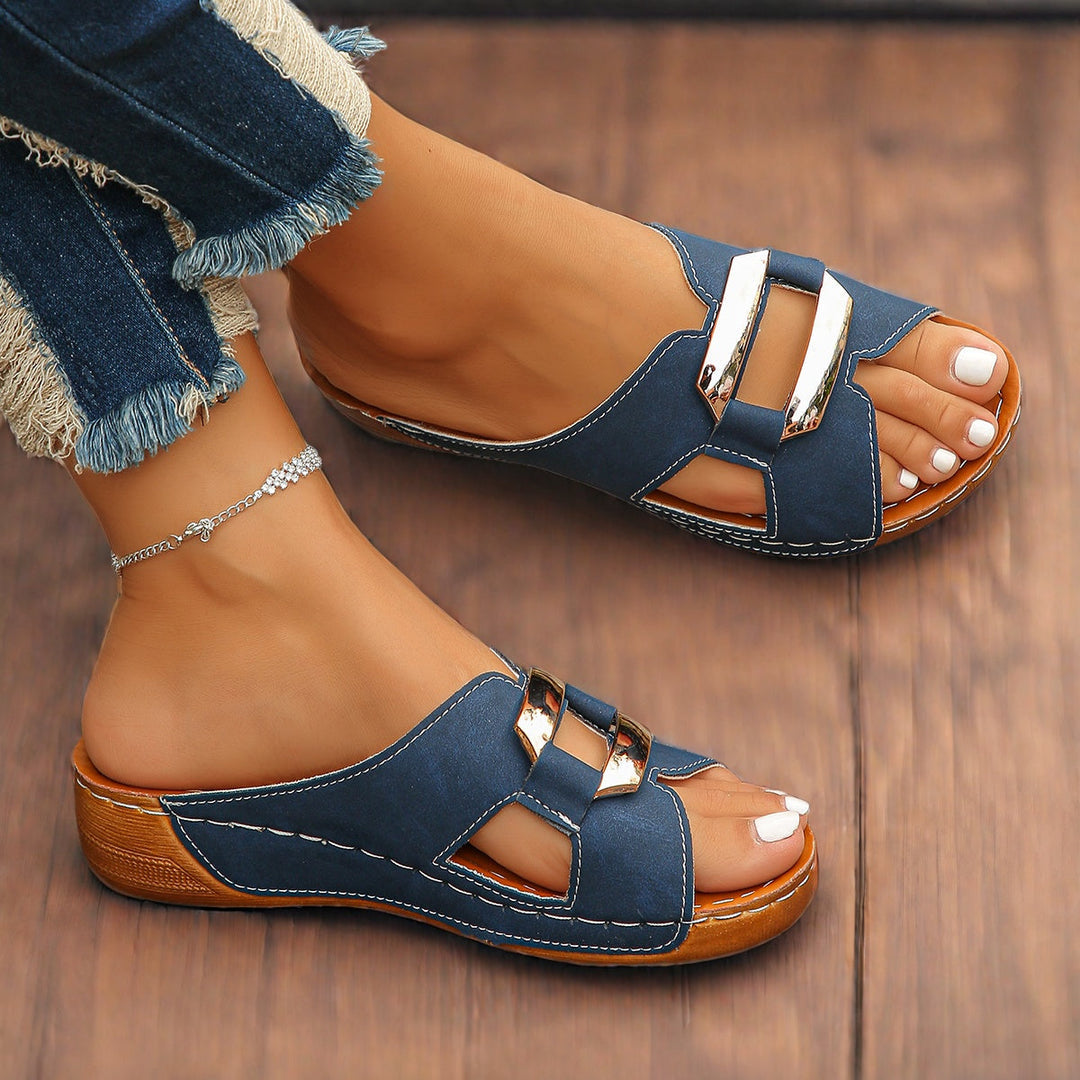 Marlaina | Double Buckle Slide Sandals