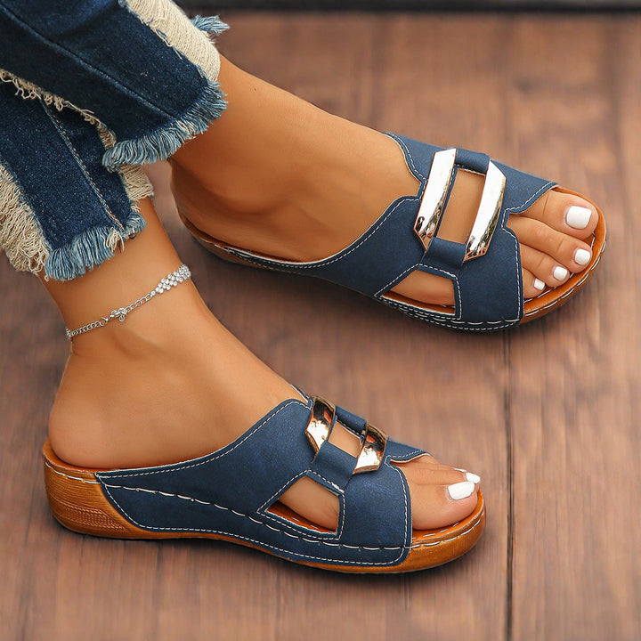 Marlaina | Double Buckle Slide Sandals