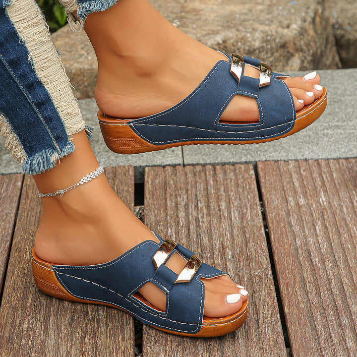 Marlaina | Double Buckle Slide Sandals