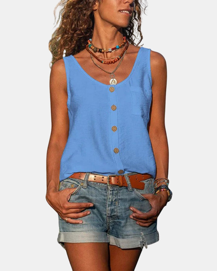 Marloweia | Button Front Sleeveless Tank Top