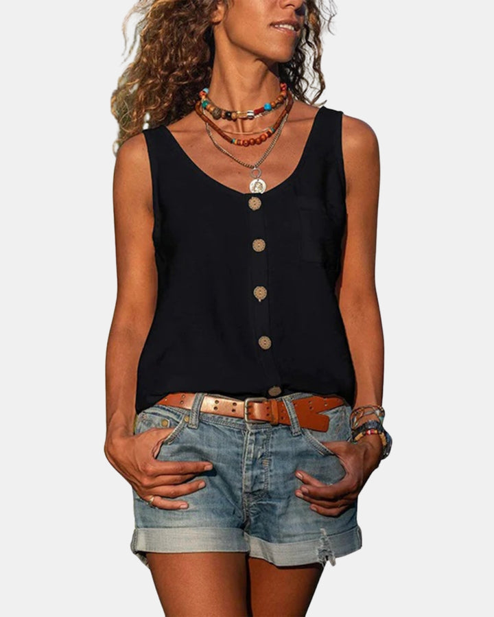 Marloweia | Button Front Sleeveless Tank Top