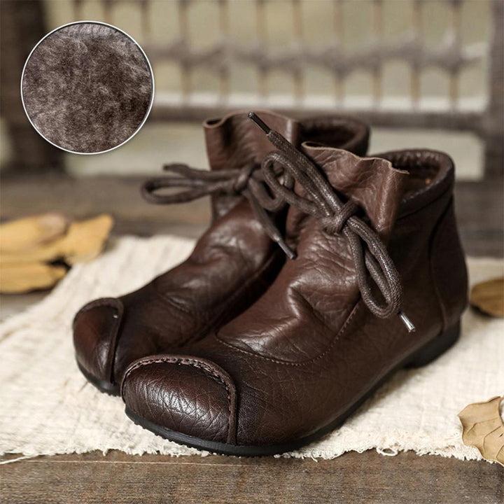 Martha | Casual Lace Up Ankle Boots with Lining