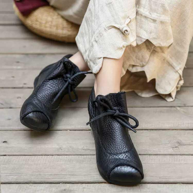 Martha | Casual Lace Up Ankle Boots with Lining