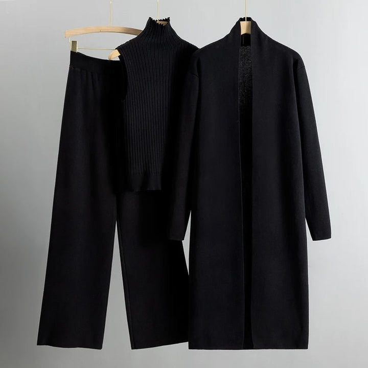 Matilda | Three Piece Knit Set with Long Cardigan