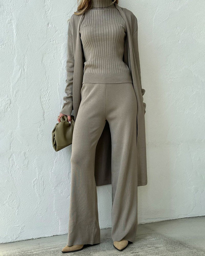 Matilda | Three Piece Knit Set with Long Cardigan