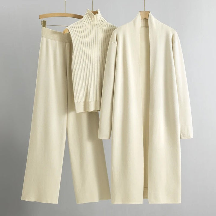 Matilda | Three Piece Knit Set with Long Cardigan
