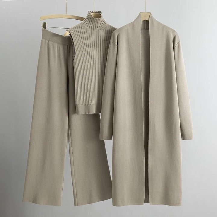 Matilda | Three Piece Knit Set with Long Cardigan