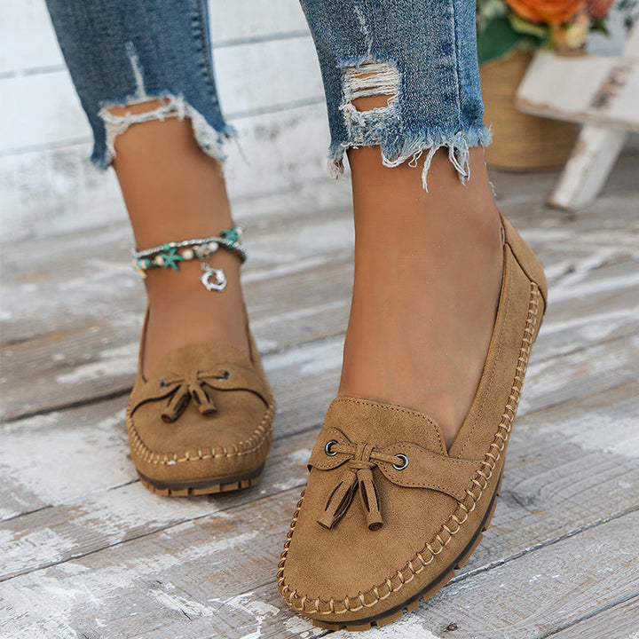 Megan | Classic Moccasin Loafers with Tassel Detail