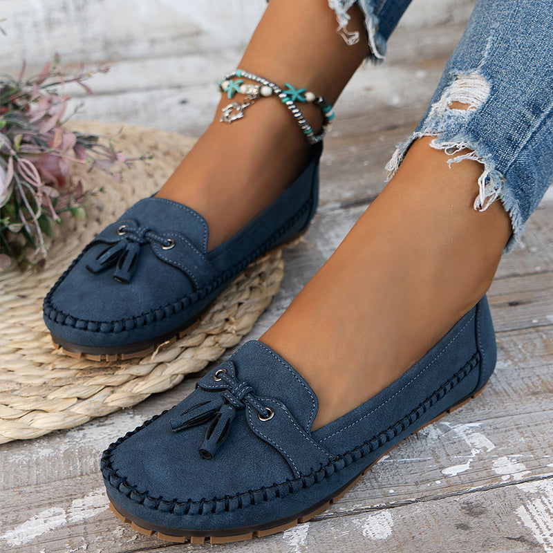Megan | Classic Moccasin Loafers with Tassel Detail