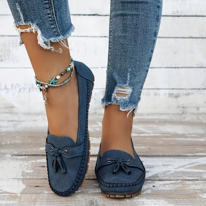 Megan | Classic Moccasin Loafers with Tassel Detail
