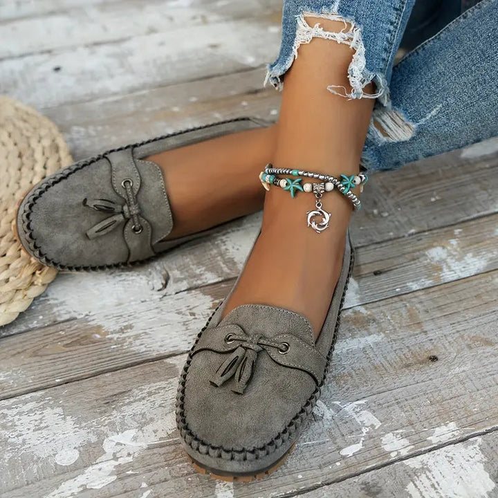 Megan | Classic Moccasin Loafers with Tassel Detail