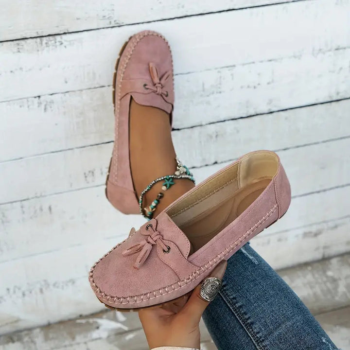 Megan | Classic Moccasin Loafers with Tassel Detail