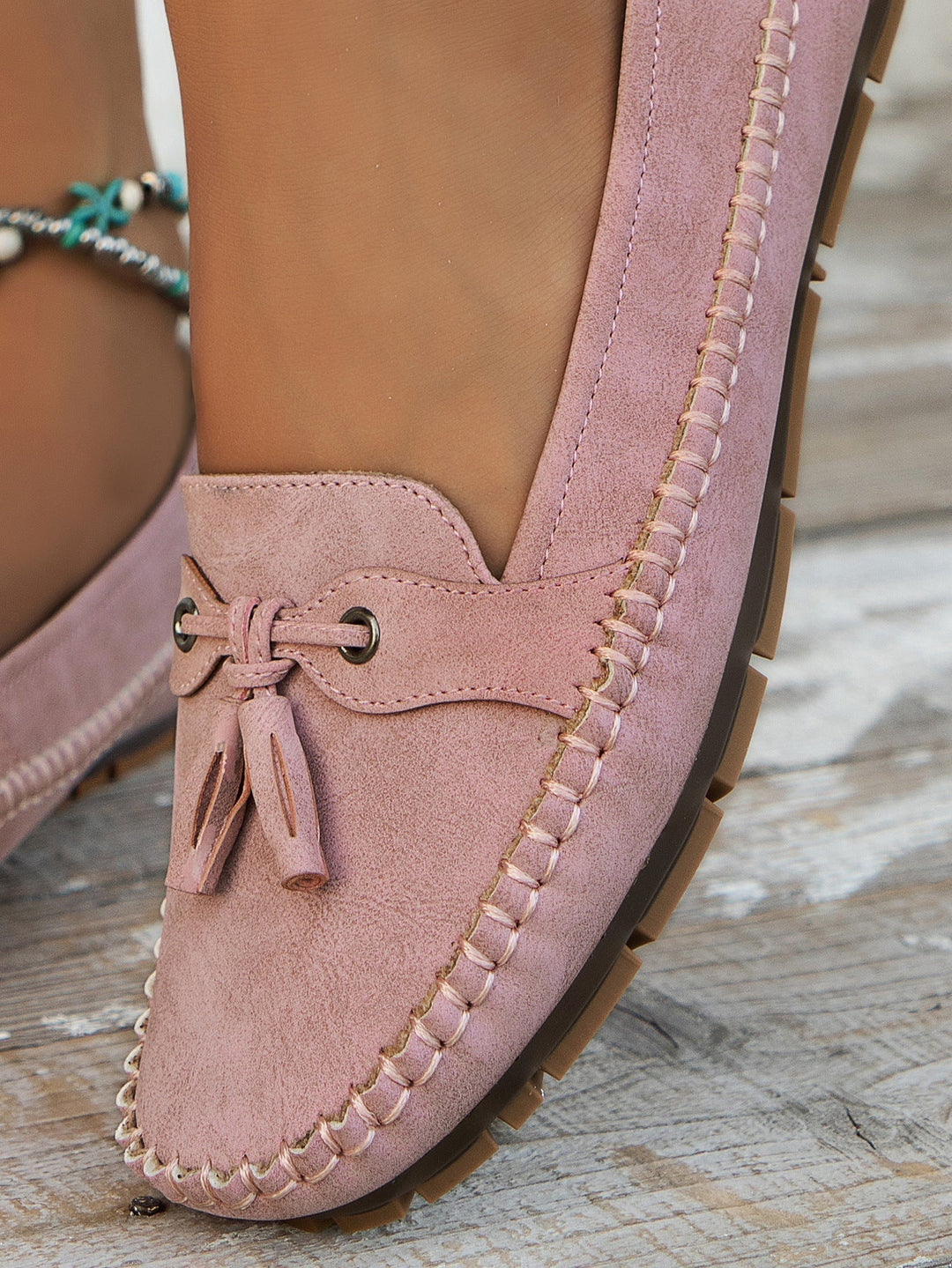 Megan | Classic Moccasin Loafers with Tassel Detail