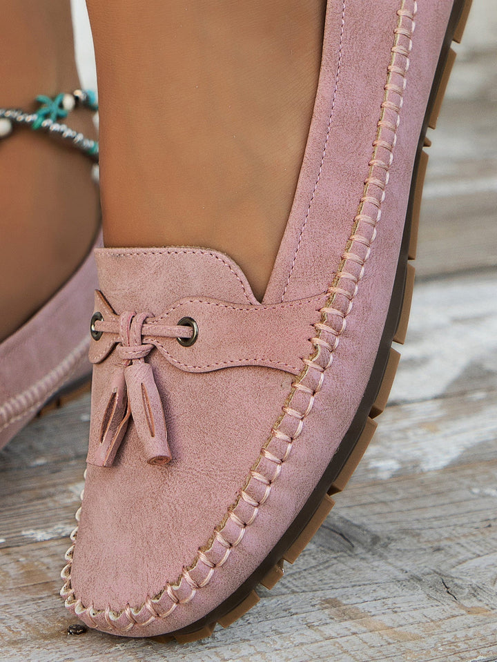Megan | Classic Moccasin Loafers with Tassel Detail