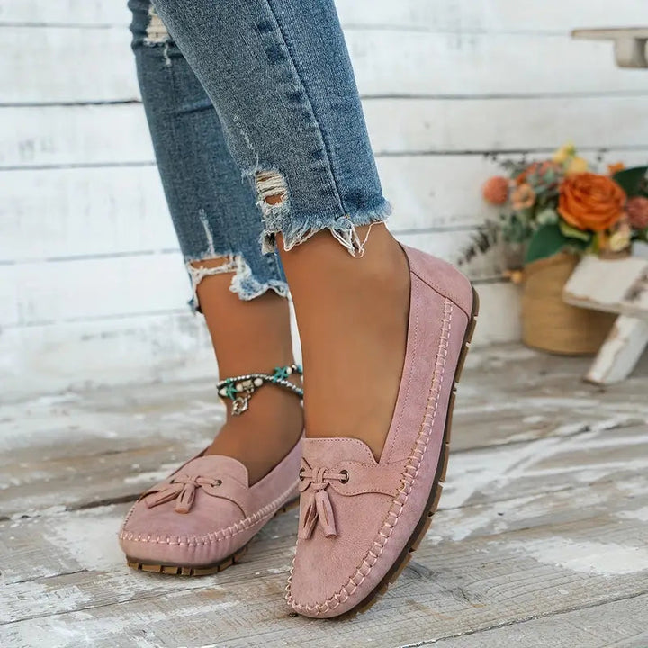 Megan | Classic Moccasin Loafers with Tassel Detail