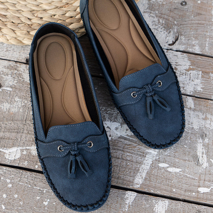 Megan | Classic Moccasin Loafers with Tassel Detail
