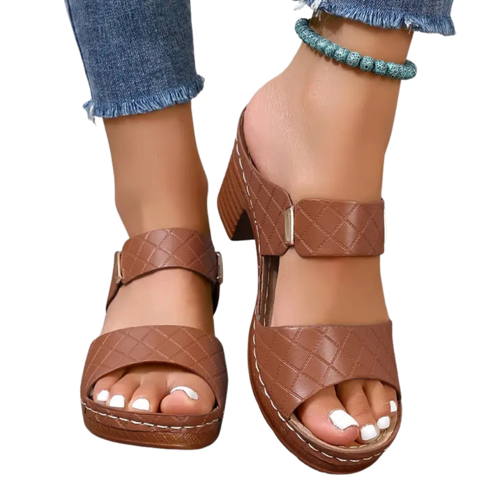 Meher | Classic Low Heel Sandals with Cutout Strap