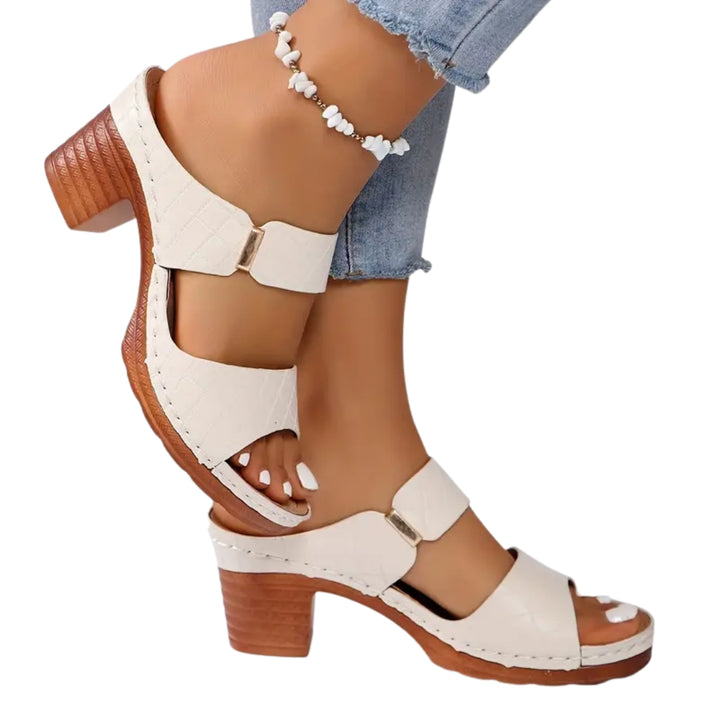 Meher | Classic Low Heel Sandals with Cutout Strap