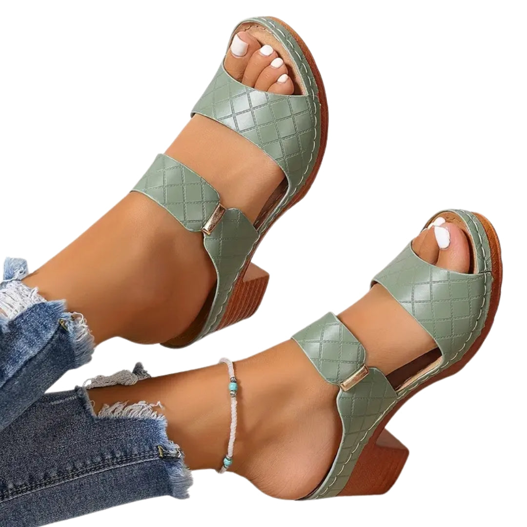 Meher | Classic Low Heel Sandals with Cutout Strap