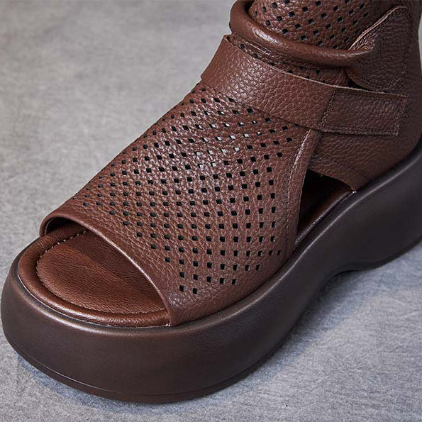 Melisande | Platform Sandals with Perforated Upper
