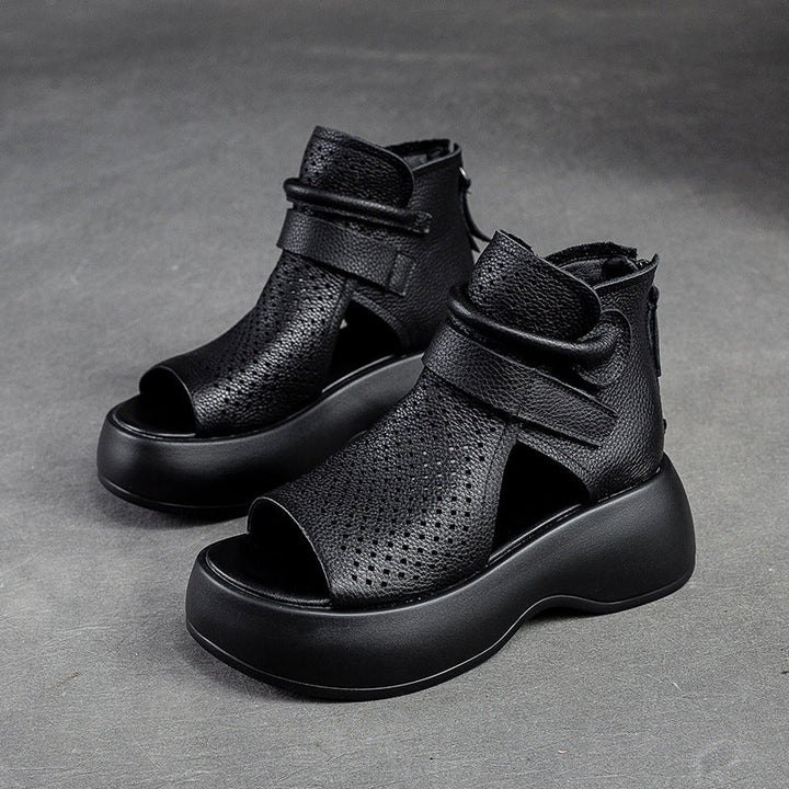 Melisande | Platform Sandals with Perforated Upper