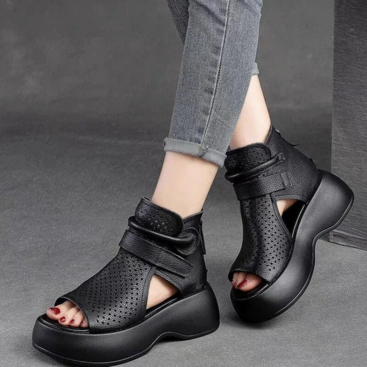 Melisande | Platform Sandals with Perforated Upper