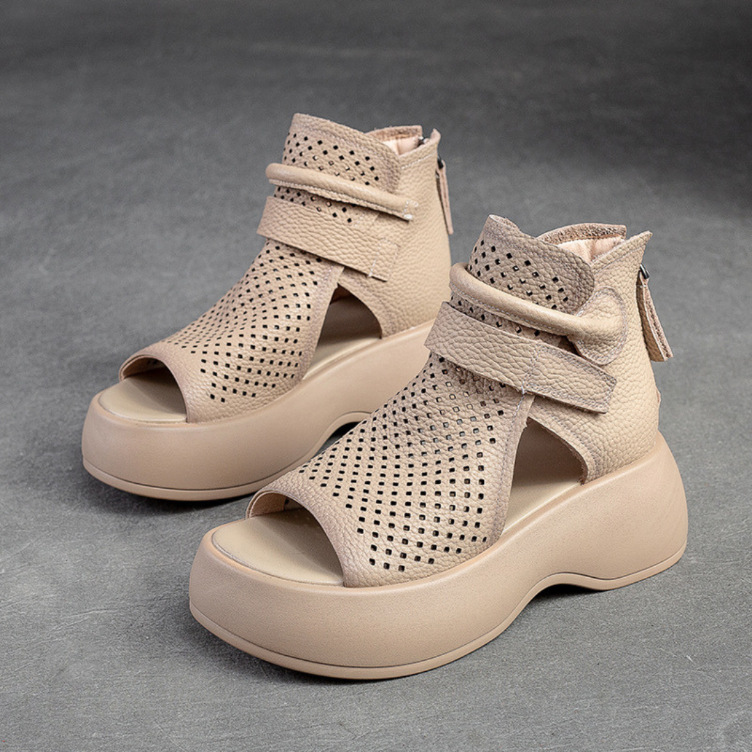 Melisande | Platform Sandals with Perforated Upper