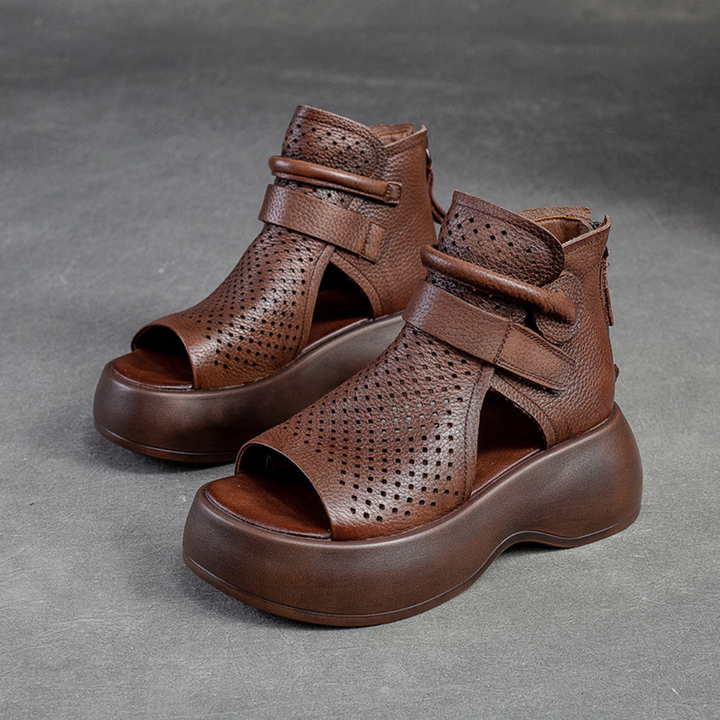 Melisande | Platform Sandals with Perforated Upper