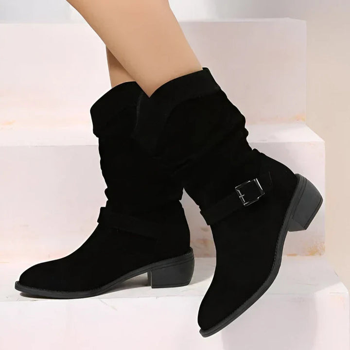 Melva | Chic Slouchy Ankle Boots with Strap Detail