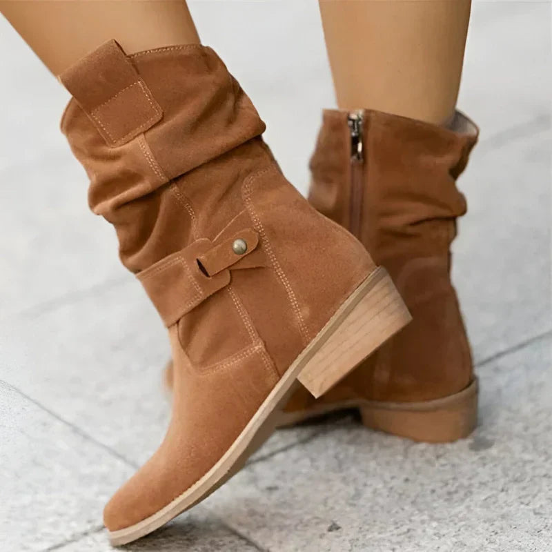 Melva | Chic Slouchy Ankle Boots with Strap Detail