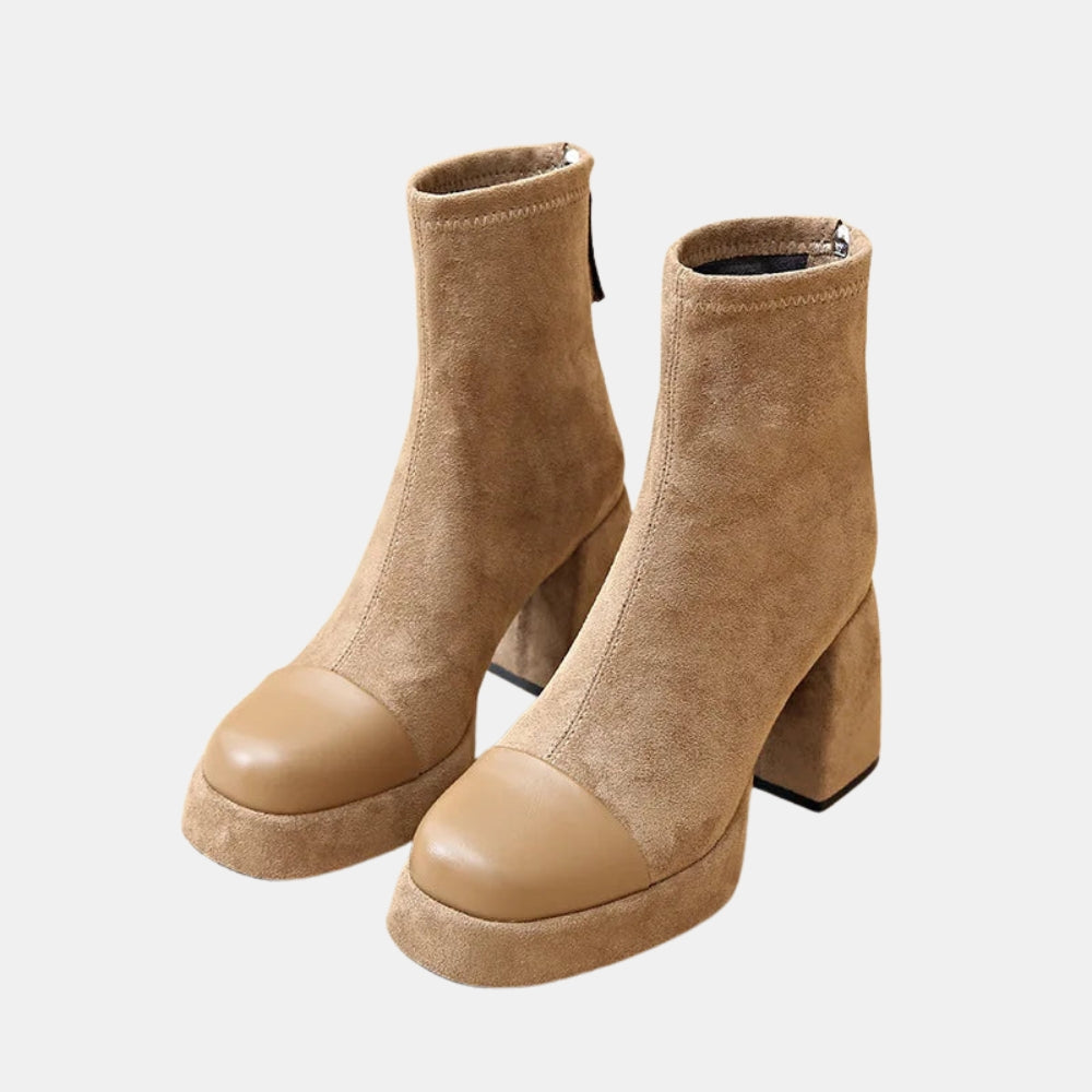 Mertie | Platform Ankle Boots with Block Heel