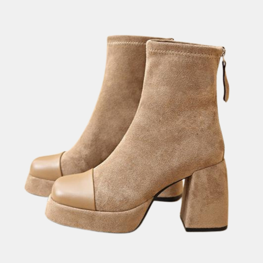 Mertie | Platform Ankle Boots with Block Heel