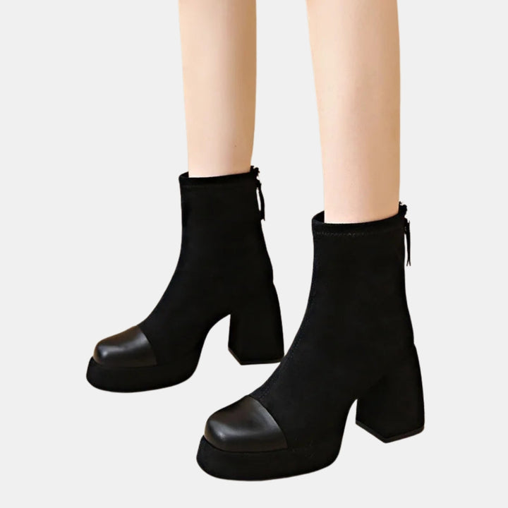 Mertie | Platform Ankle Boots with Block Heel