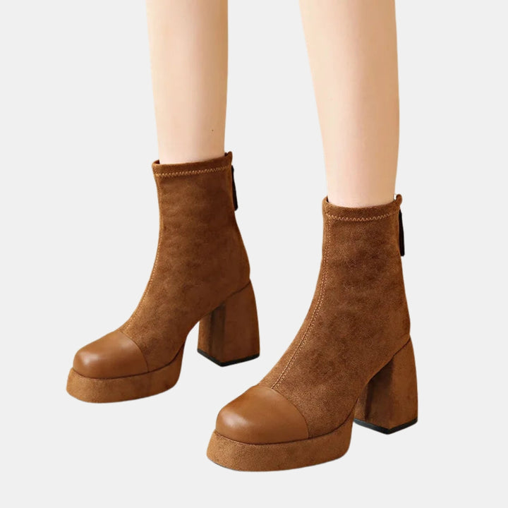 Mertie | Platform Ankle Boots with Block Heel