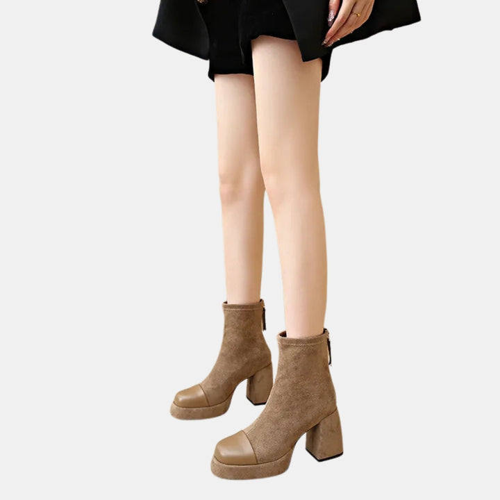 Mertie | Platform Ankle Boots with Block Heel