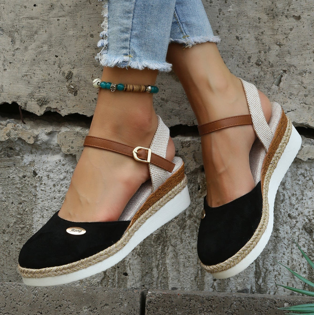 Mila | Espadrille Wedge Sandals with Closed Toe