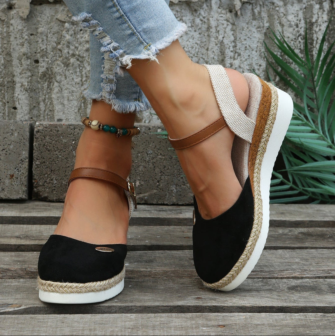 Mila | Espadrille Wedge Sandals with Closed Toe