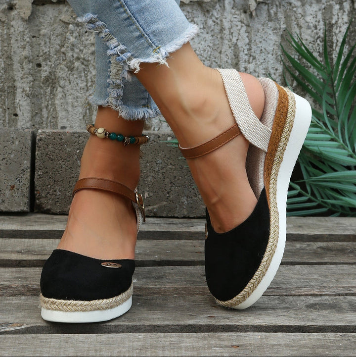 Mila | Espadrille Wedge Sandals with Closed Toe