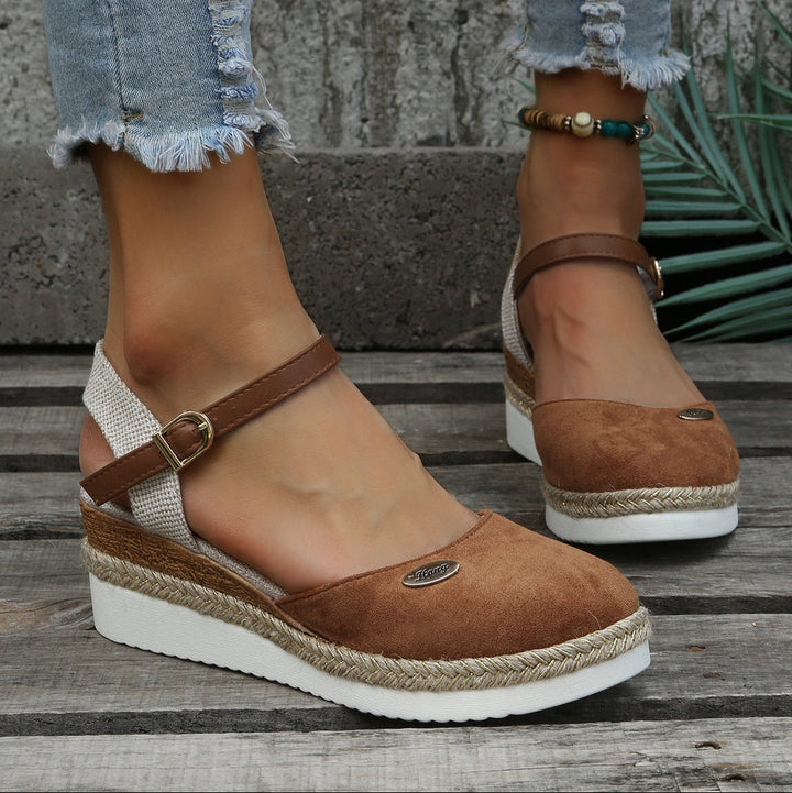 Mila | Espadrille Wedge Sandals with Closed Toe
