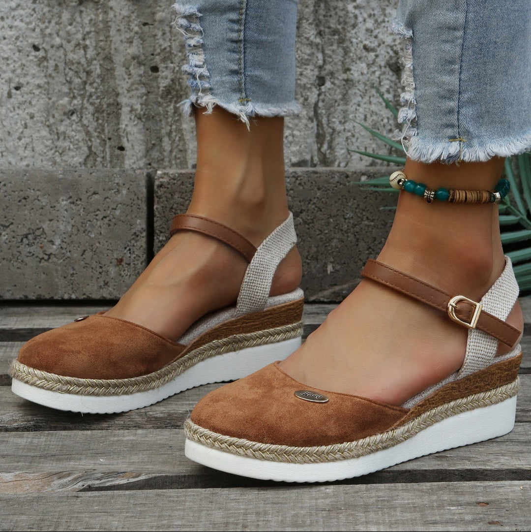 Mila | Espadrille Wedge Sandals with Closed Toe