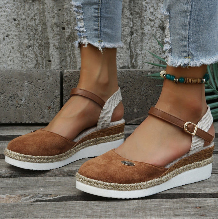 Mila | Espadrille Wedge Sandals with Closed Toe