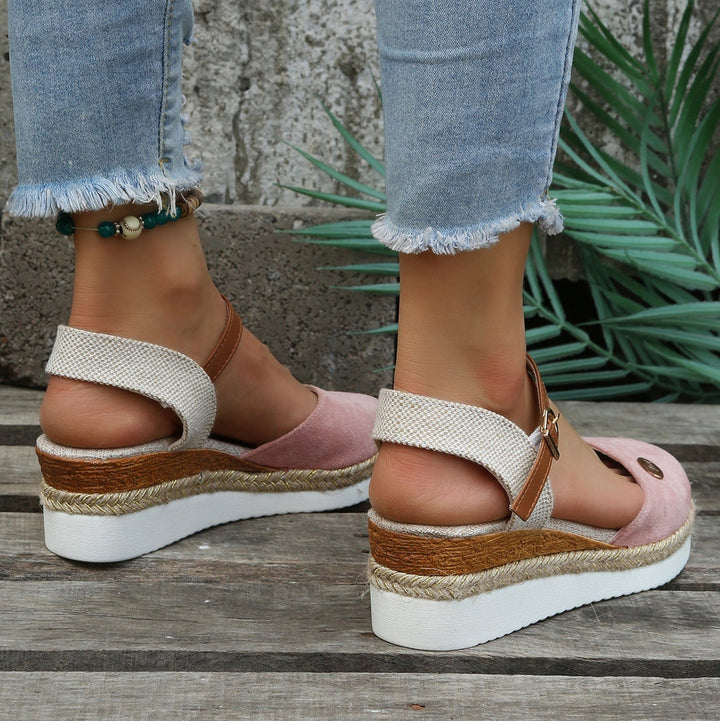 Mila | Espadrille Wedge Sandals with Closed Toe