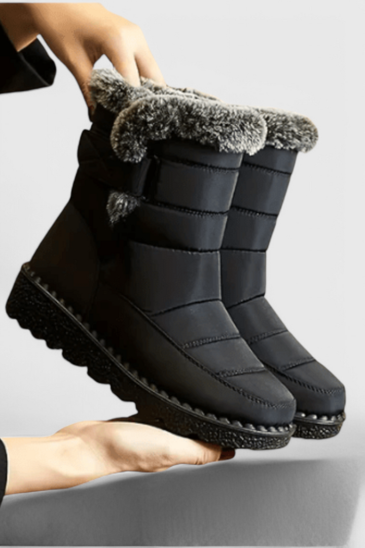 Mila | Quilted Mid Calf Boots With Lined Trim