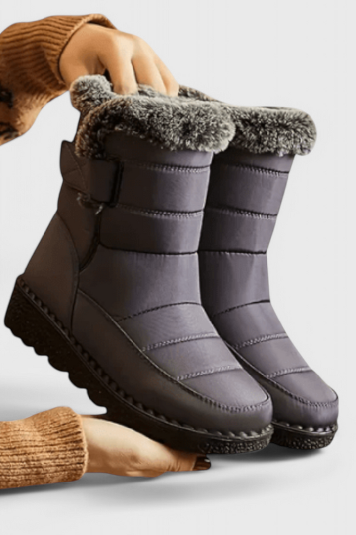 Mila | Quilted Mid Calf Boots With Lined Trim