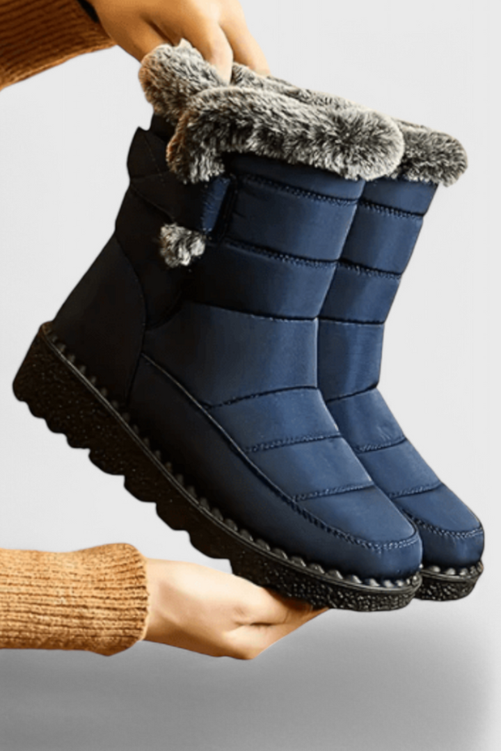 Mila | Quilted Mid Calf Boots With Lined Trim