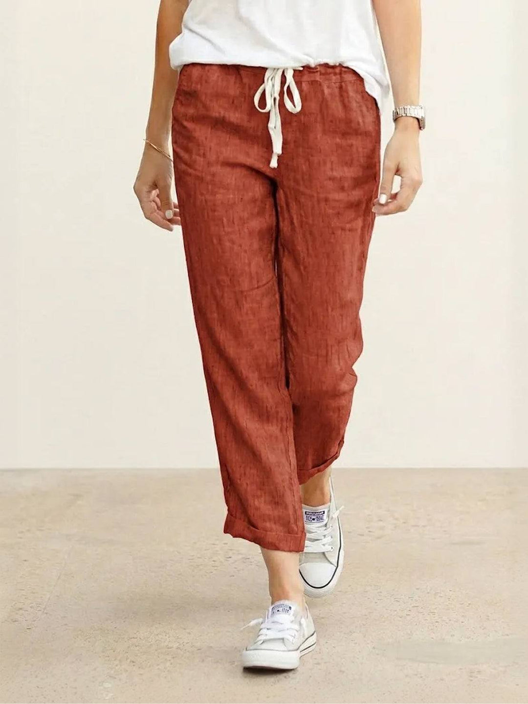 Mila | Straight Leg Pants With Drawstring Waist