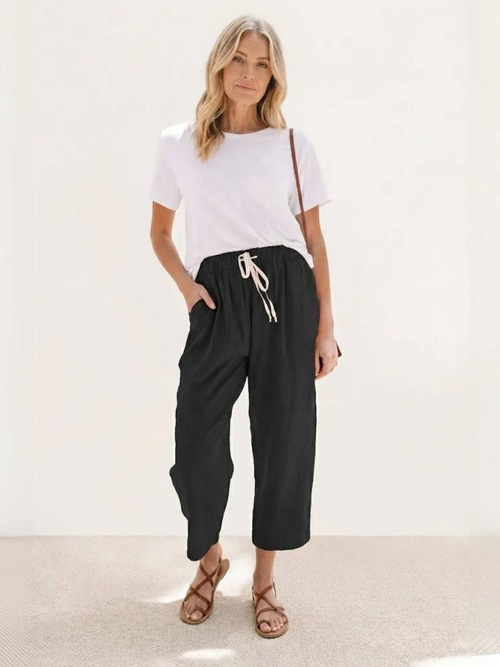 Mila | Straight Leg Pants With Drawstring Waist