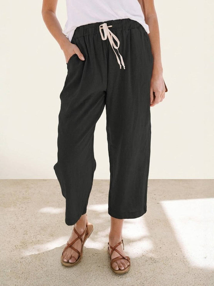 Mila | Straight Leg Pants With Drawstring Waist