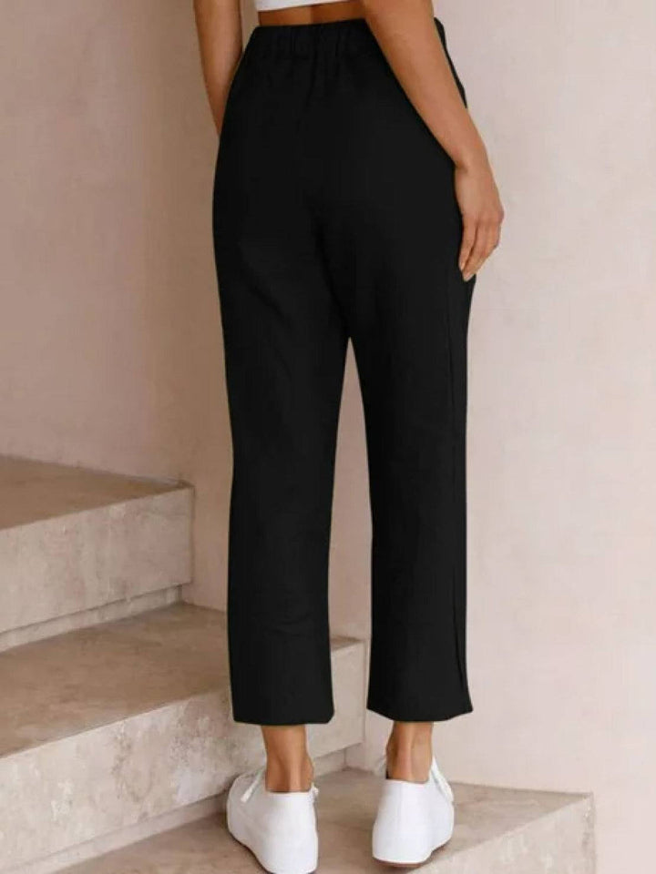 Mila | Straight Leg Pants With Drawstring Waist