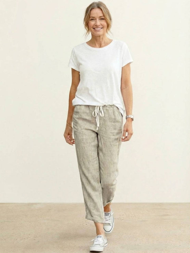Mila | Straight Leg Pants With Drawstring Waist
